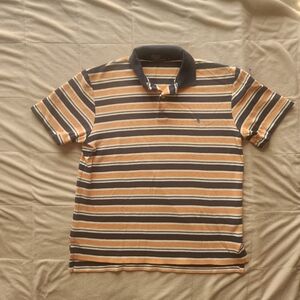 POLO by Ralph Lauren Mens Short Sleeve Polo Shirt. Orange, Navy, & White Sz Med
